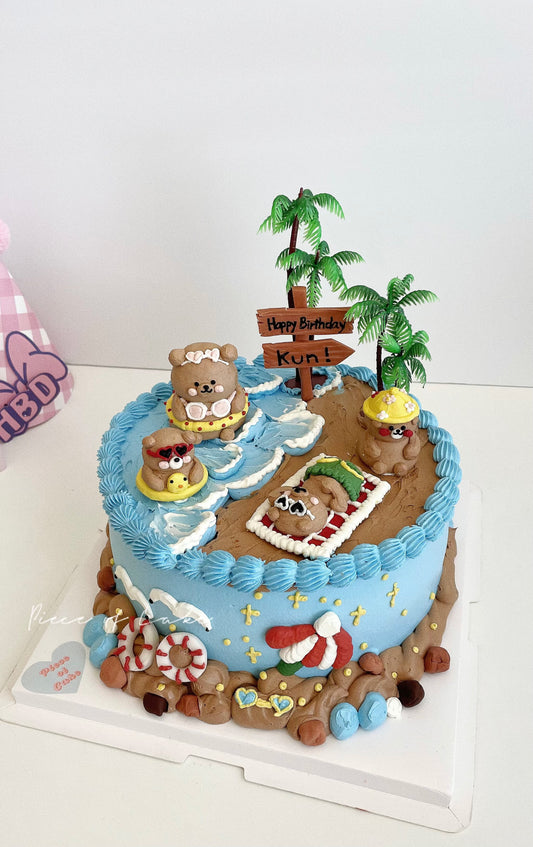 沙滩小熊蛋糕