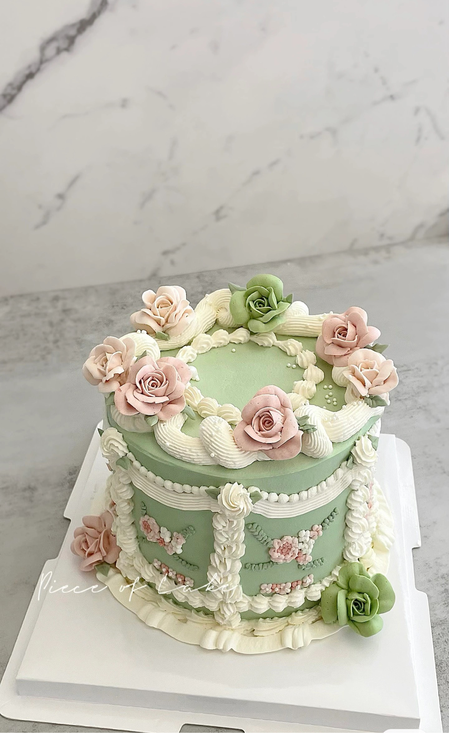 复古玫瑰裱花蛋糕(加高款）