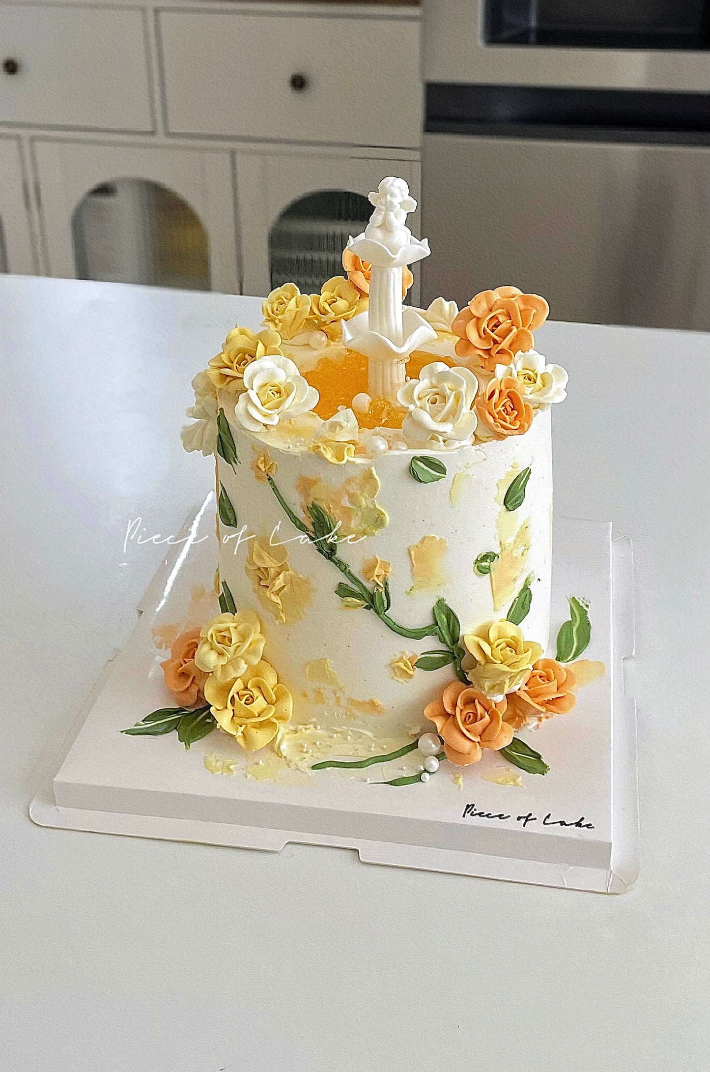 黄玫瑰许愿池蛋糕 6寸加高款