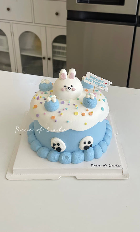 兔子奶油霜小动物蛋糕